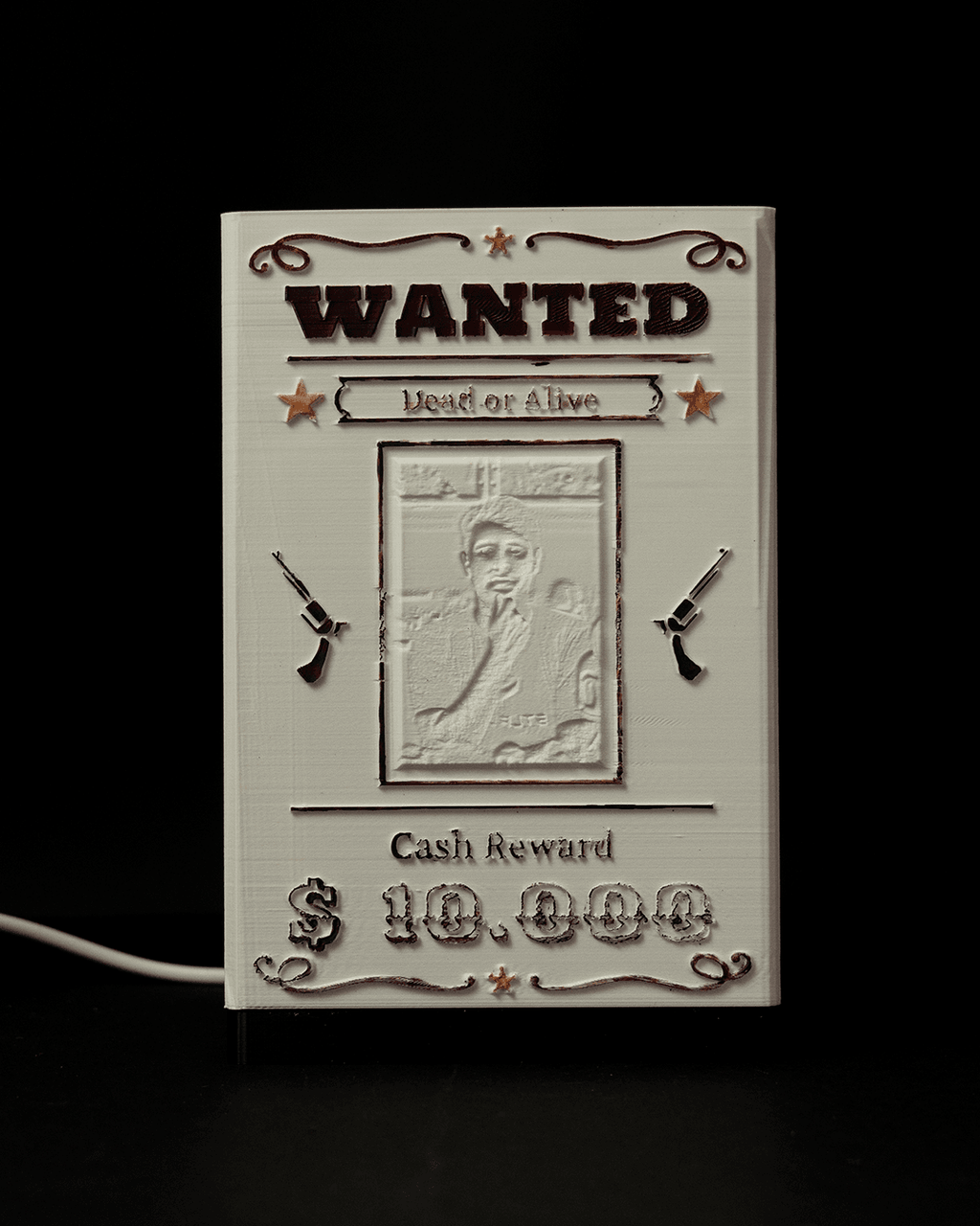 Lithophane Wanted Sign - view 5