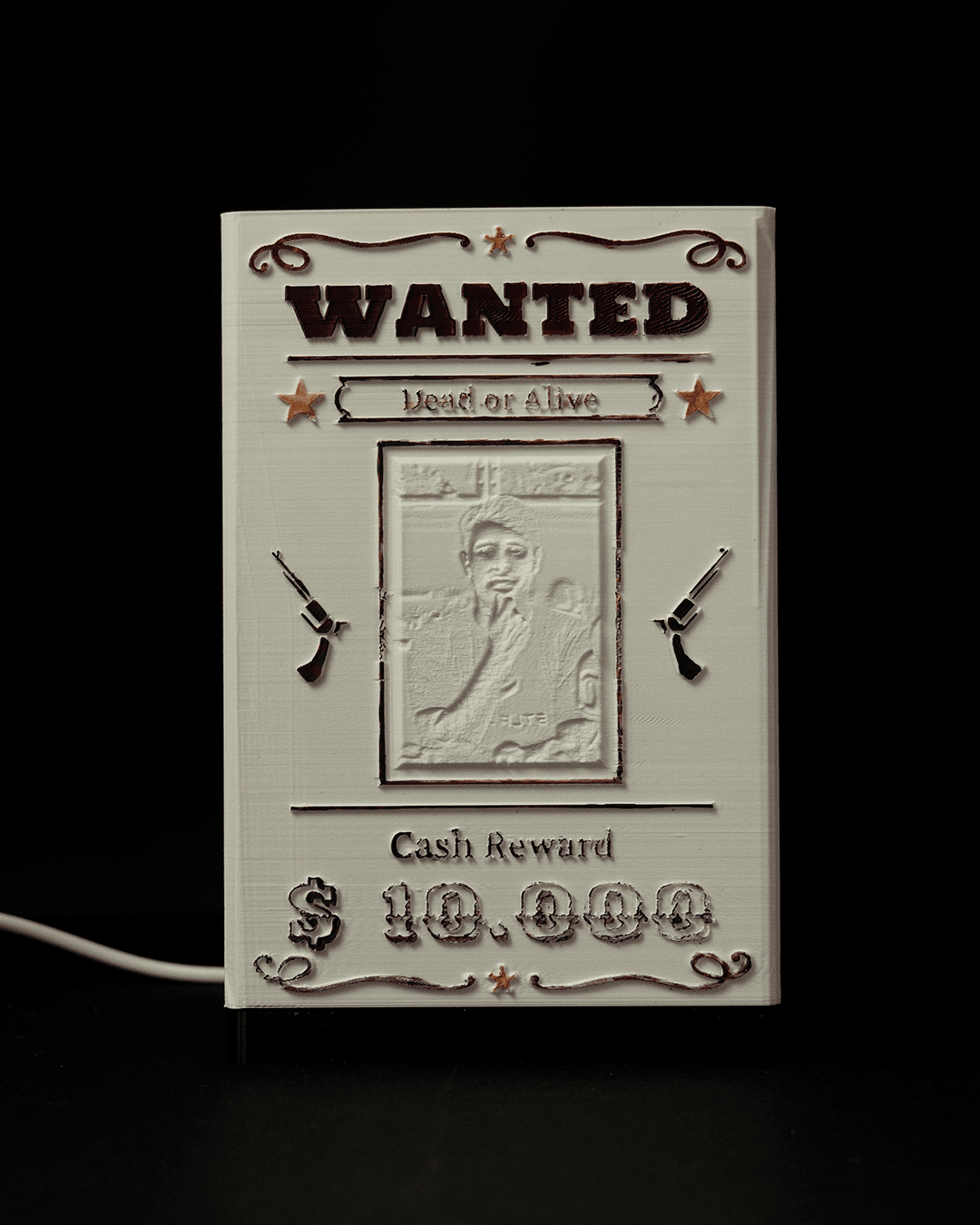 Lithophane Wanted Sign - view 5