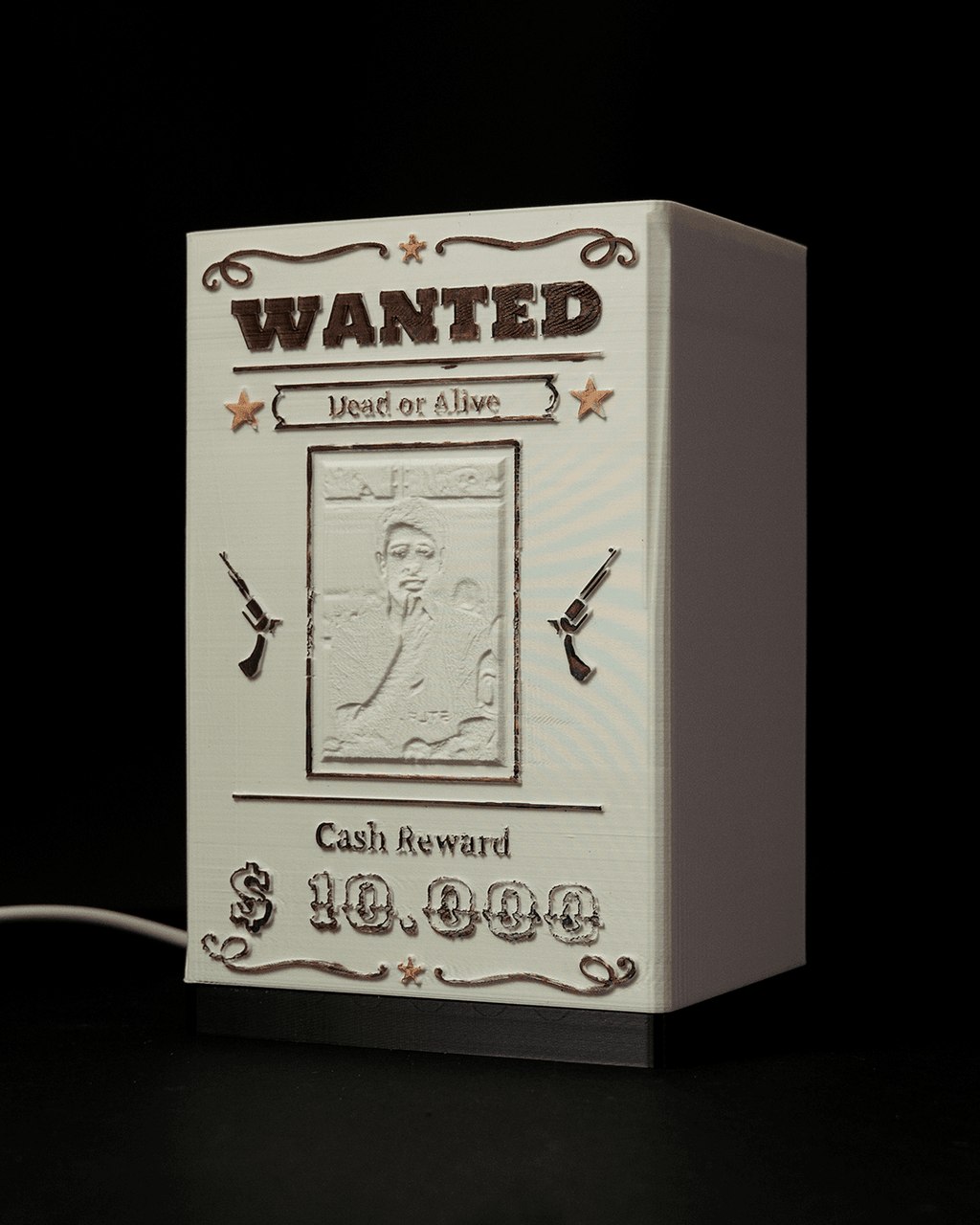 Lithophane Wanted Sign - view 4