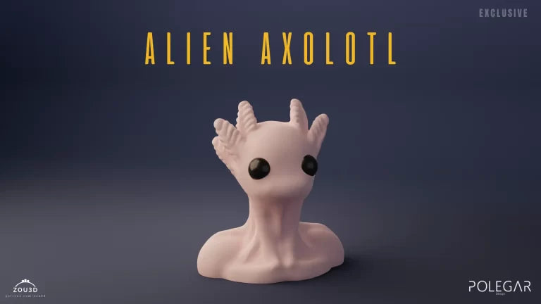Bust Alien Axolotl Sculpture