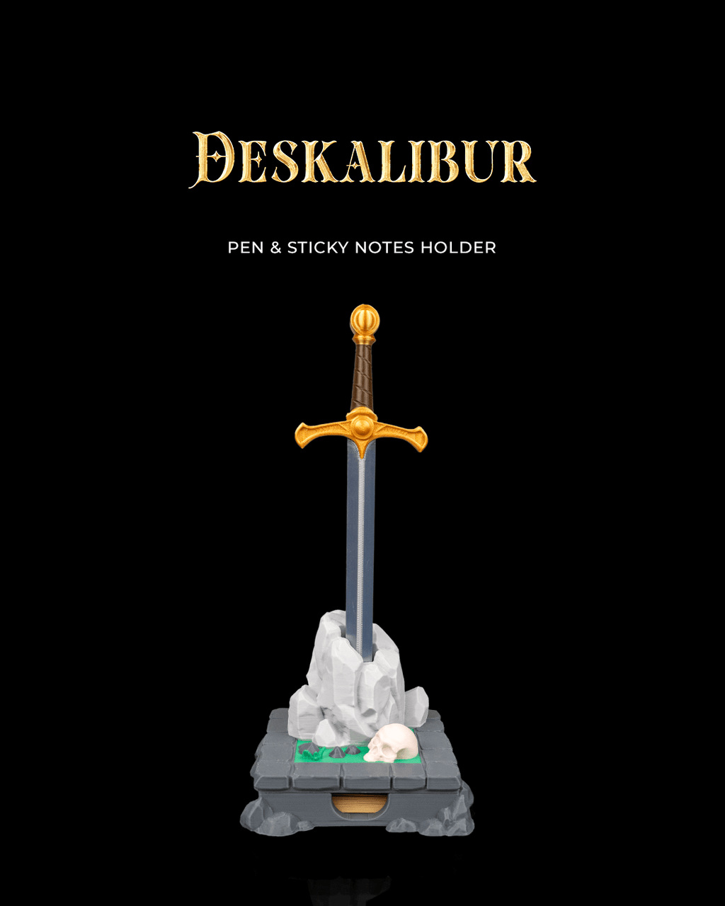 Deskalibur - Pen & Sticky Notes Holder