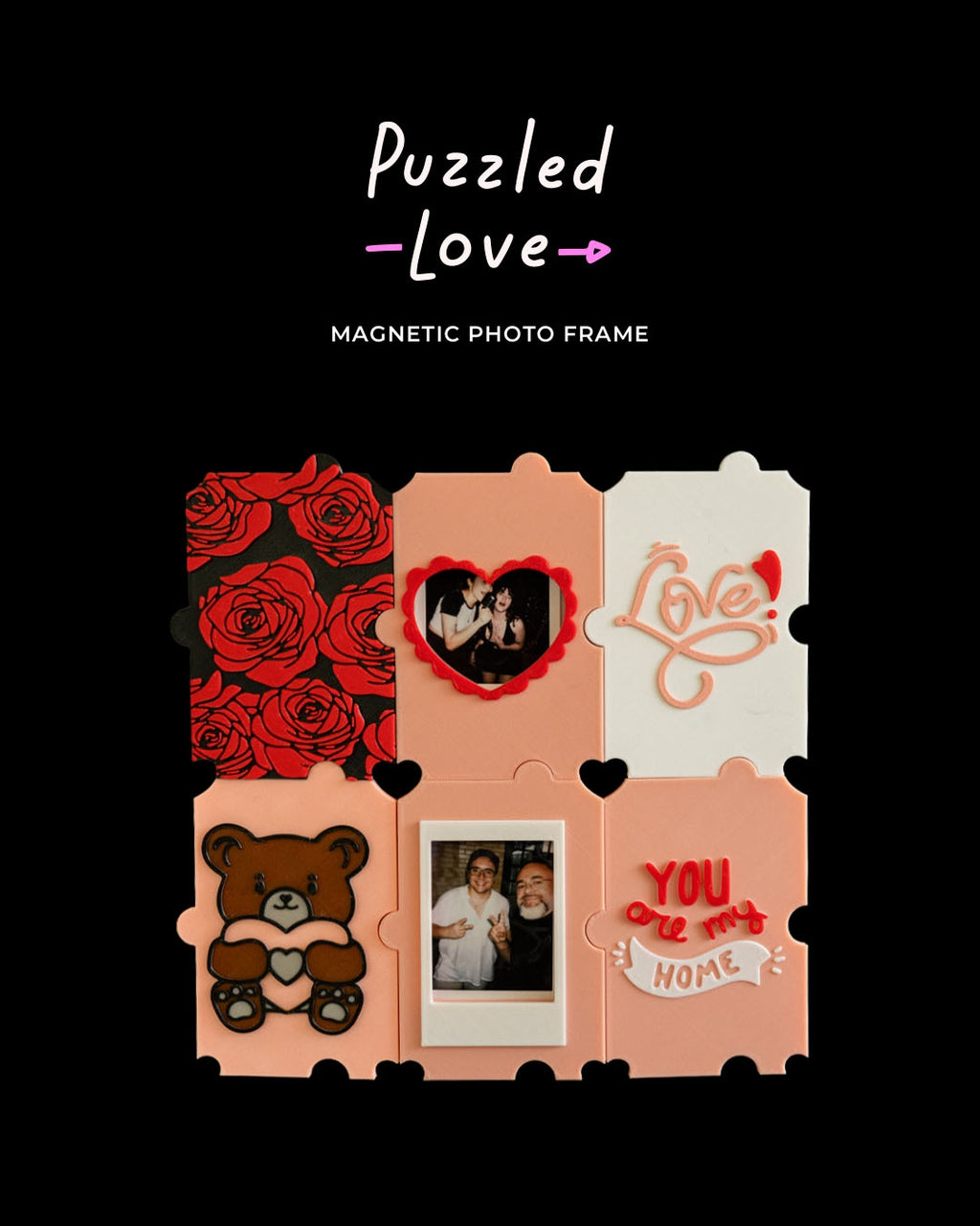 Puzzled Love Magnetic Photo Frame