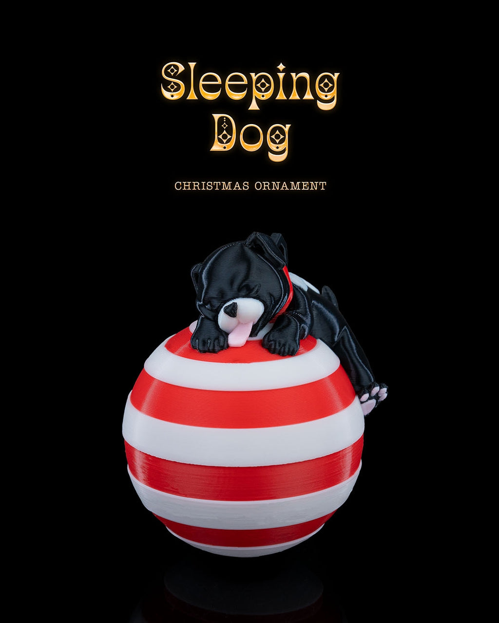 Sleeping Dog Christmas Ornament