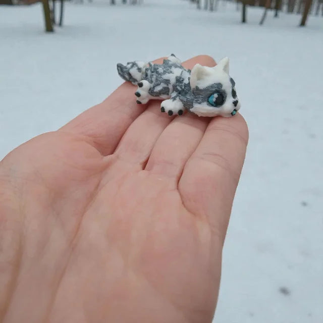 3D Tinys Arctic Wolf Pup colorful finished 3D printed product
