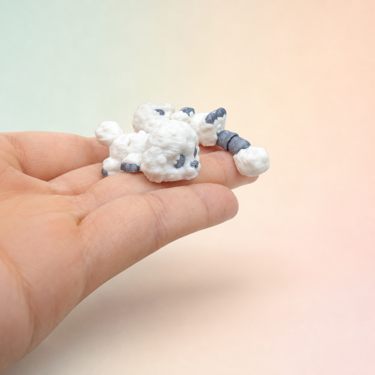 Articulated Baby Poodle Figure