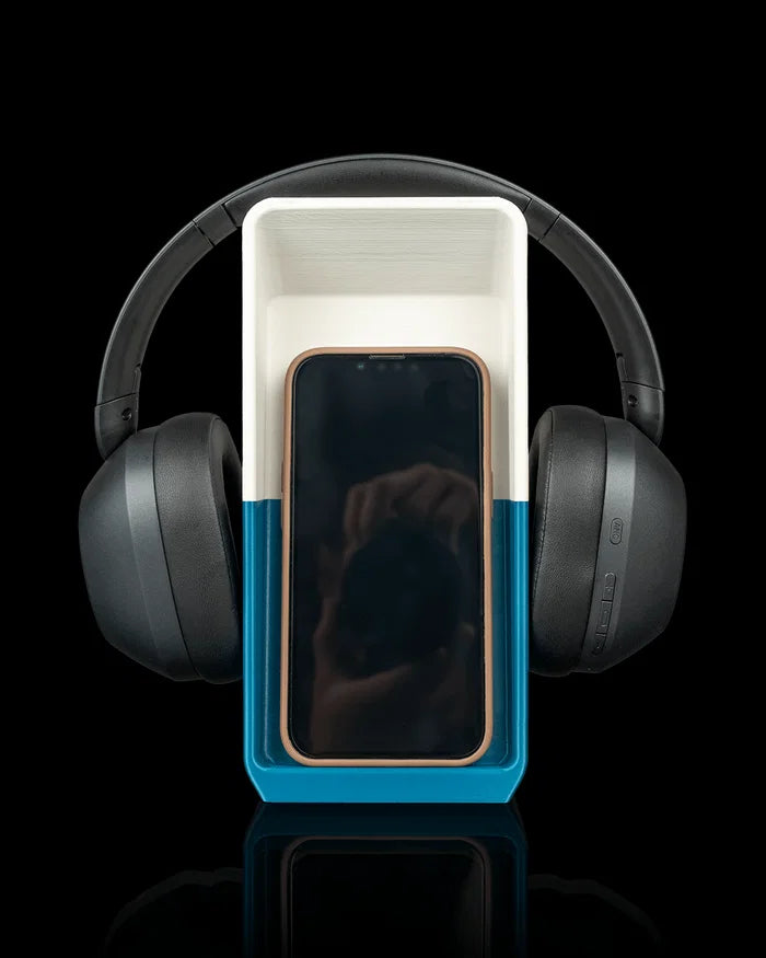 Block Hub Headphone & Phone Holder – 3D Printed