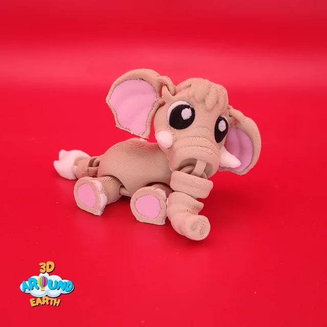Cute Elephant colorful 3D printed articulated toy