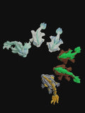 Colorful articulated elemental dragon collection