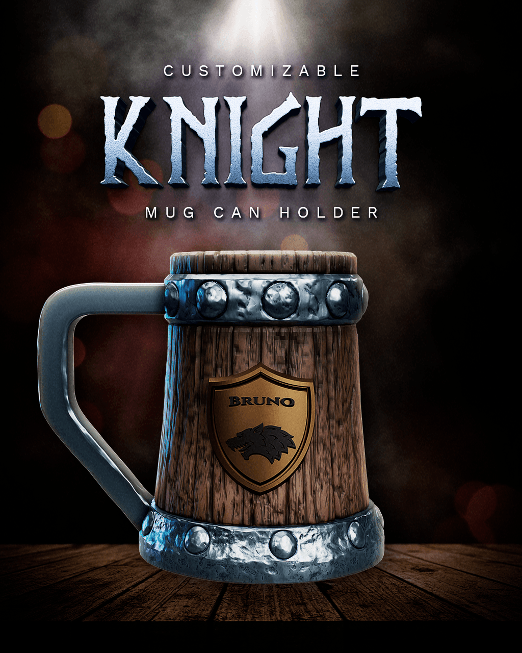Customizable Knight Mug Can Holder - view 2