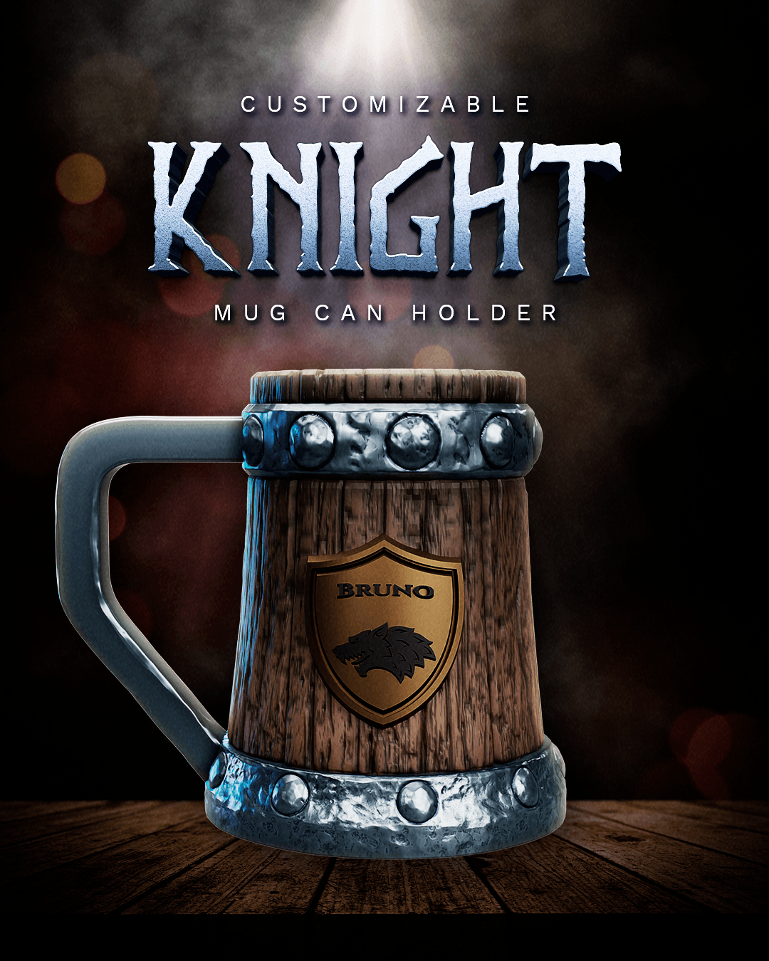 Customizable Knight Mug Can Holder - view 2