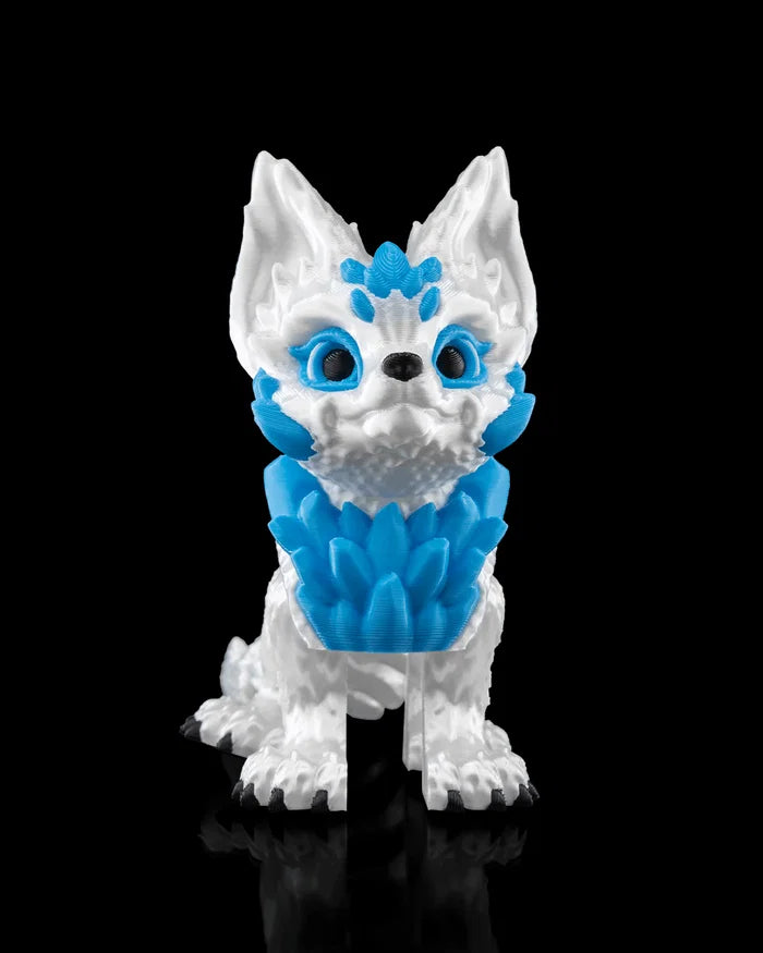 Glacial Fox – 3D Printed Fantasy Animal Figurine