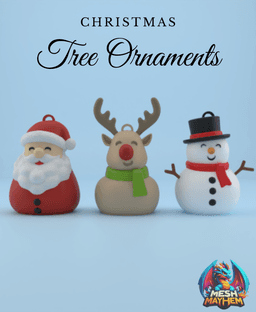 Holiday Hangers: Santa, Snowman & Reindeer Trio 3D printed product