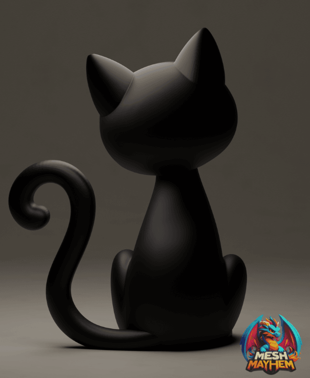Midnight Meowster Black Cat 3D printed product