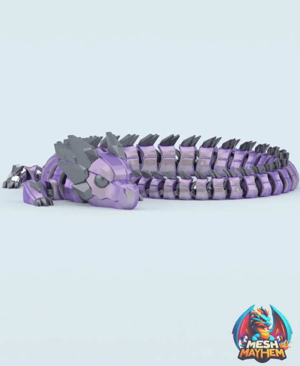 Mechaflux — Articulated Mecha‑Tech Dragon Print‑in‑Place Support‑Free 3D printed product