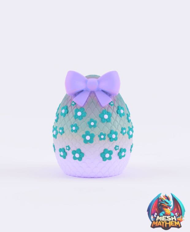Decorated Easter Egg with Bow 3D printed product