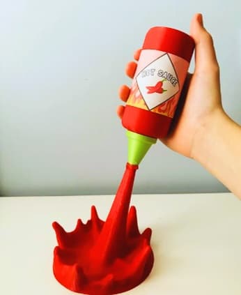 Hot Sauce Spill (With Label) 3D printed product