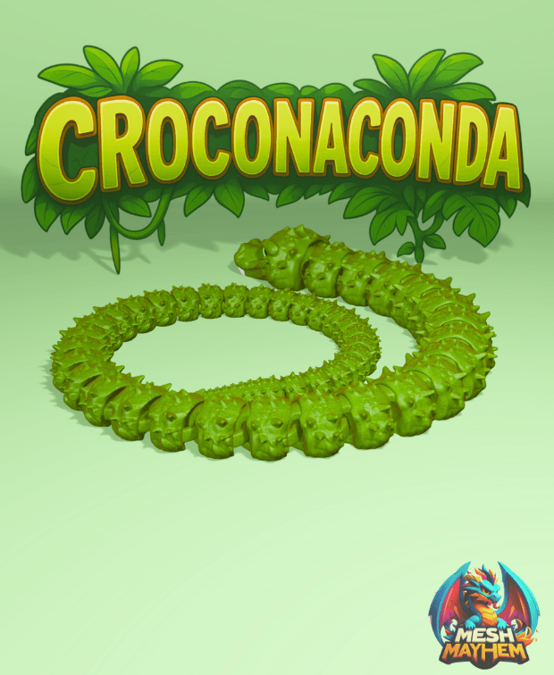 Croconaconda Articulated Serpent 3D printed product
