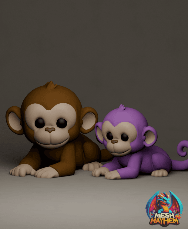 Cute Monkey and Keychain 3D printed product