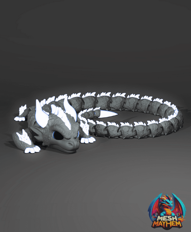 Glaciercoil Articulated Dragon 3D printed product
