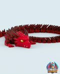 Crimson Rend Articulated Dragon Print in Place, 3D printed product