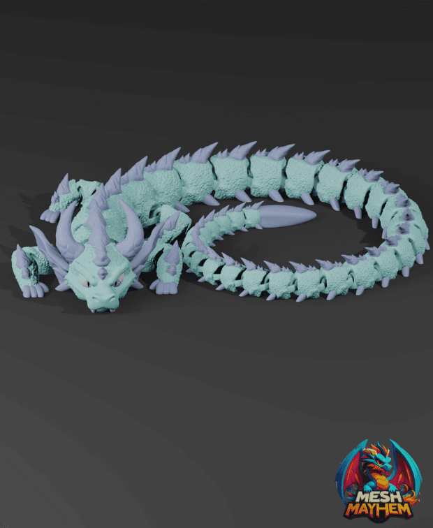 Glaucina Articulated Dragon 3D printed product