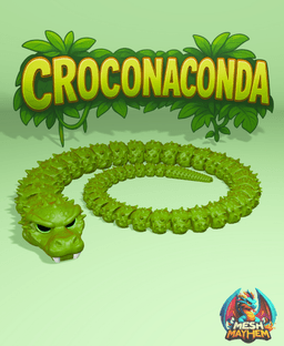 Croconaconda Articulated Serpent 3D printed product