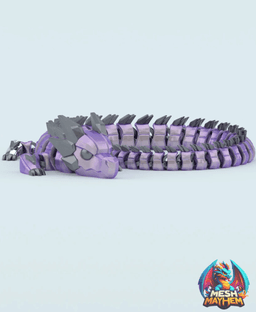 Mechaflux — Articulated Mecha‑Tech Dragon Print‑in‑Place Support‑Free 3D printed product