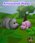 Cute Articulated Hippo 3D printed product