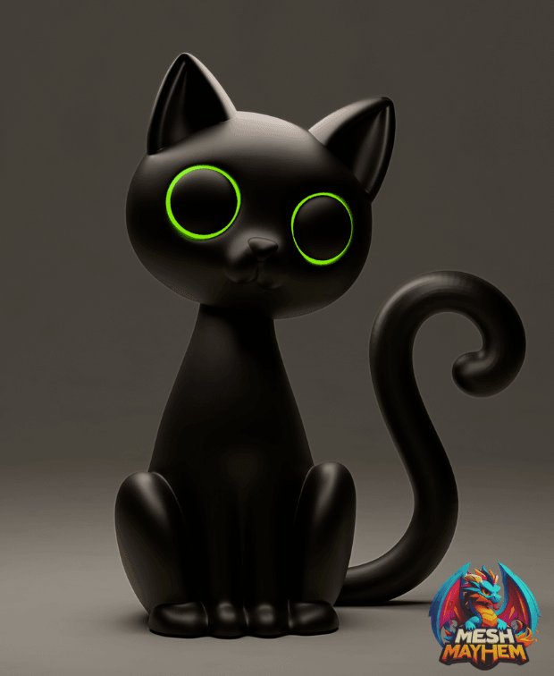 Midnight Meowster Black Cat 3D printed product