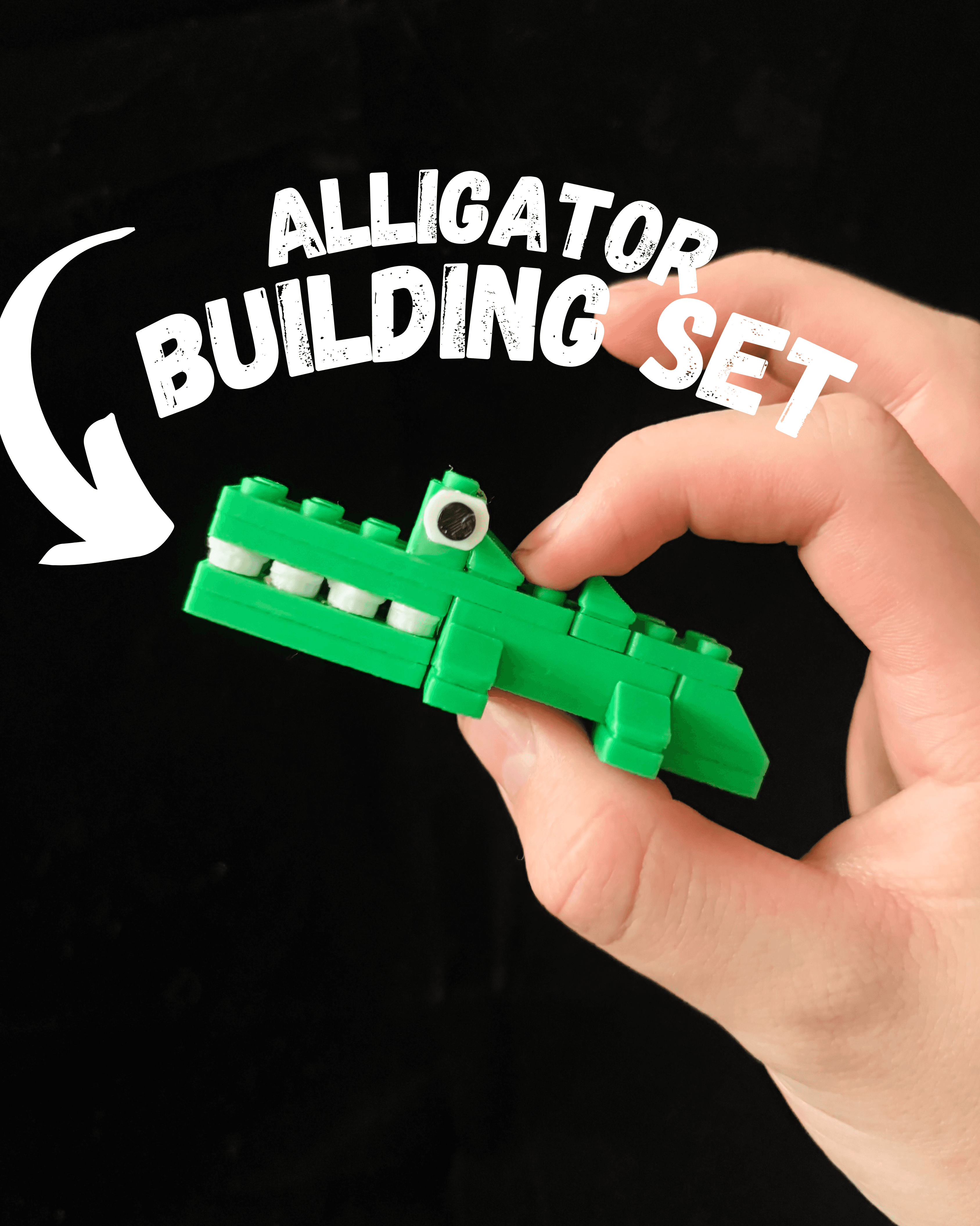 Alligator Building Set - Building Block Set 3D printed product