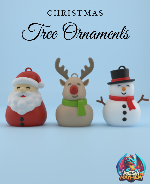 Holiday Hangers: Santa, Snowman & Reindeer Trio 3D printed product