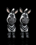 Pair of Zebras – 3D Printed Animal Figurine Set
