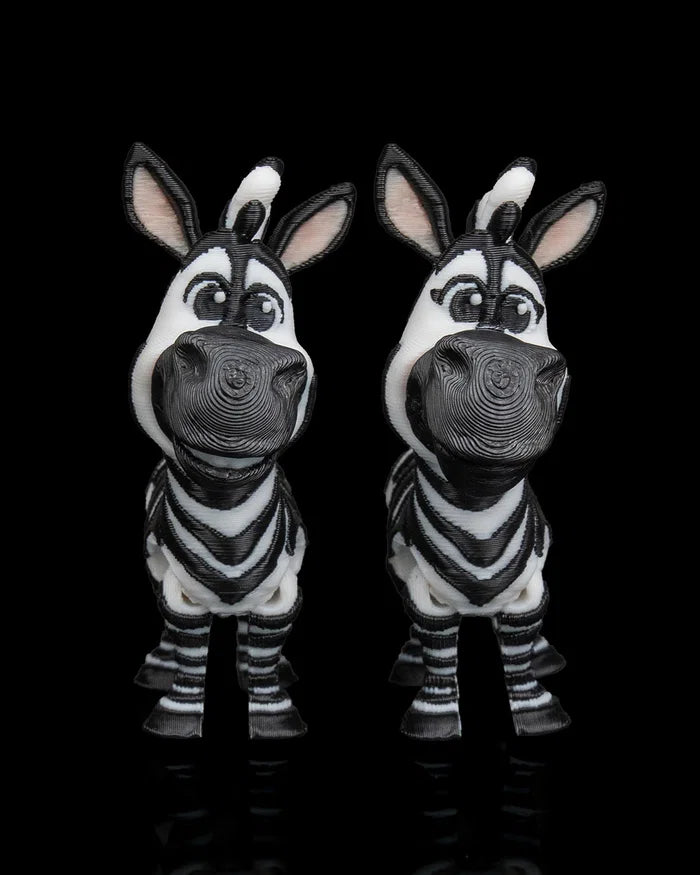 Pair of Zebras – 3D Printed Animal Figurine Set