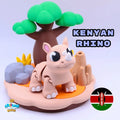 Rhino Diorama colorful 3D printed product
