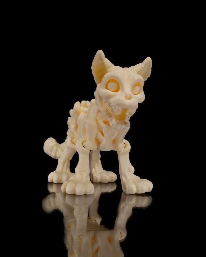 Skeleton Cat – 3D Printed Spooky Animal Figurine