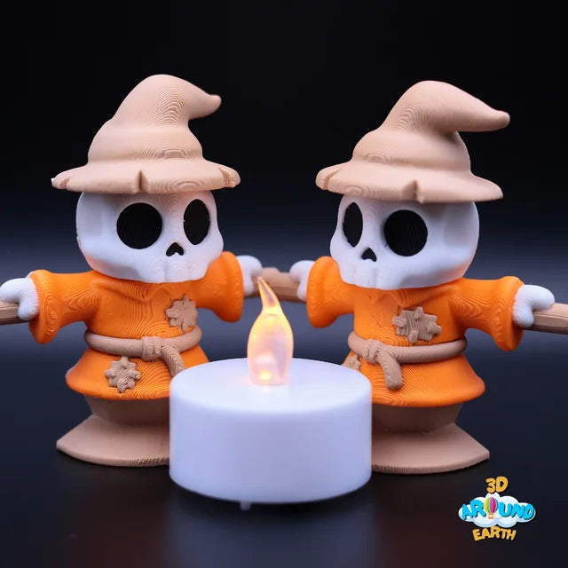 Cute Skeleton Scarecrow colorful 3D printed articulated toy