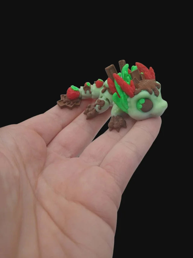 Strawberry cheesecake articulated baby dragon collectible