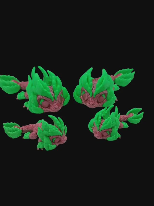 3D Tinys Strawberry Dragon colorful finished 3D printed product