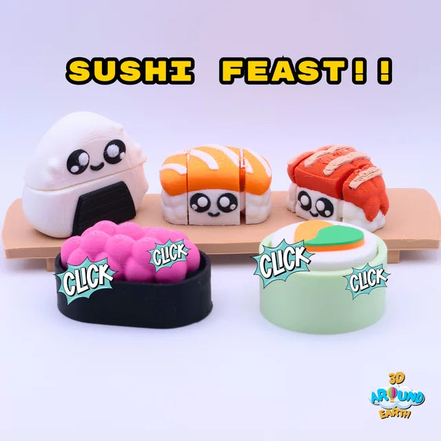 Sushi Feast colorful 3D printed product
