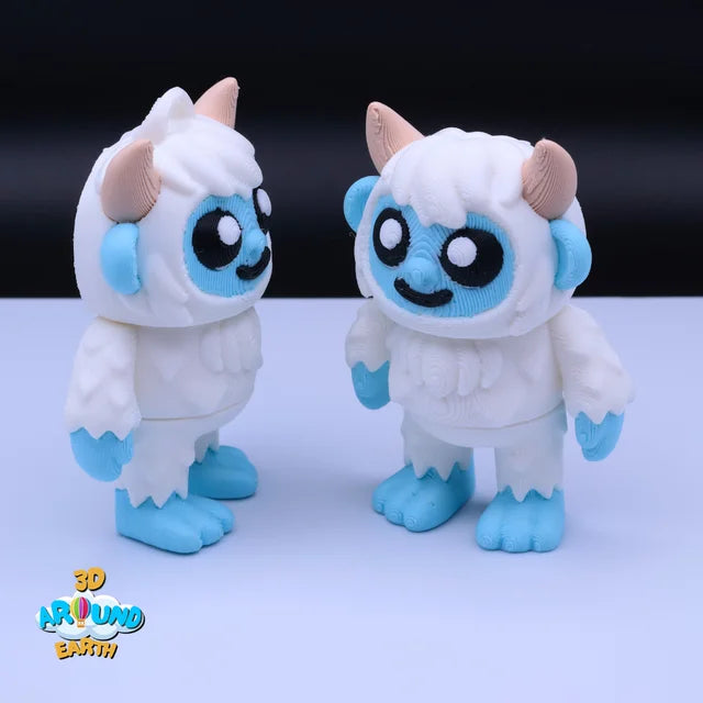 Cute Winter Yeti colorful 3D printed articulated toy