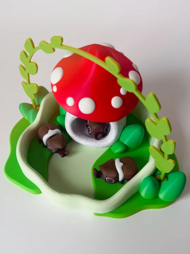 Woodland Beetles and Mushroom Nook colorful 3D printed product